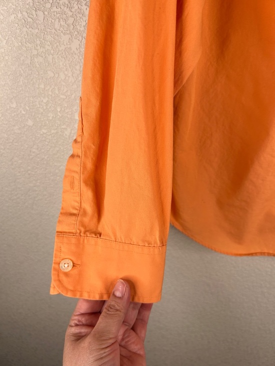 Lauren Ralph Lauren Coral 100% Cotton Button Down Long Sleeve Minimalist Top 1X - Picture 3 of 6